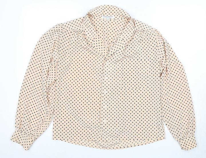 Windsmoor Women's Beige Polka Dot Blouse Size 12