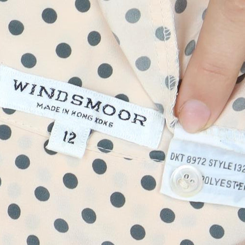 Windsmoor Women's Beige Polka Dot Blouse Size 12