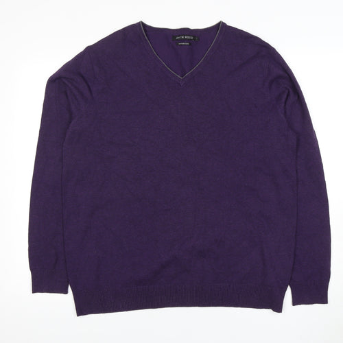 Jack Reid Men’s Purple V-Neck Pullover Jumper L