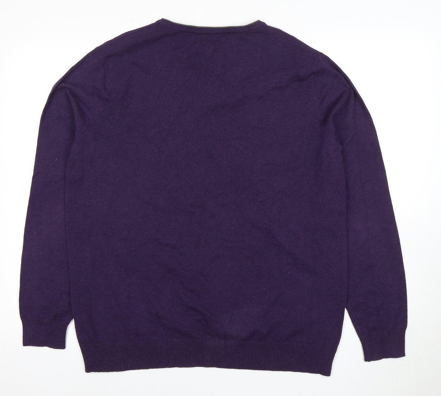 Jack Reid Men’s Purple V-Neck Pullover Jumper L