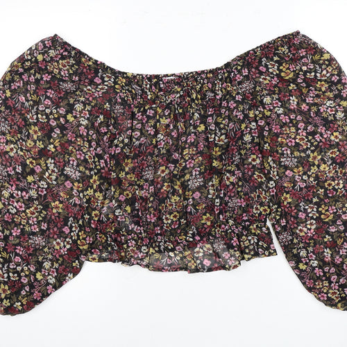 MNG Women's Multicoloured 3/4 Sleeve Floral Top