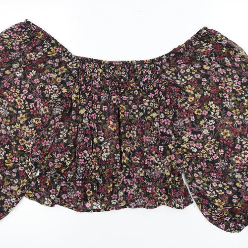 MNG Women's Multicoloured 3/4 Sleeve Floral Top