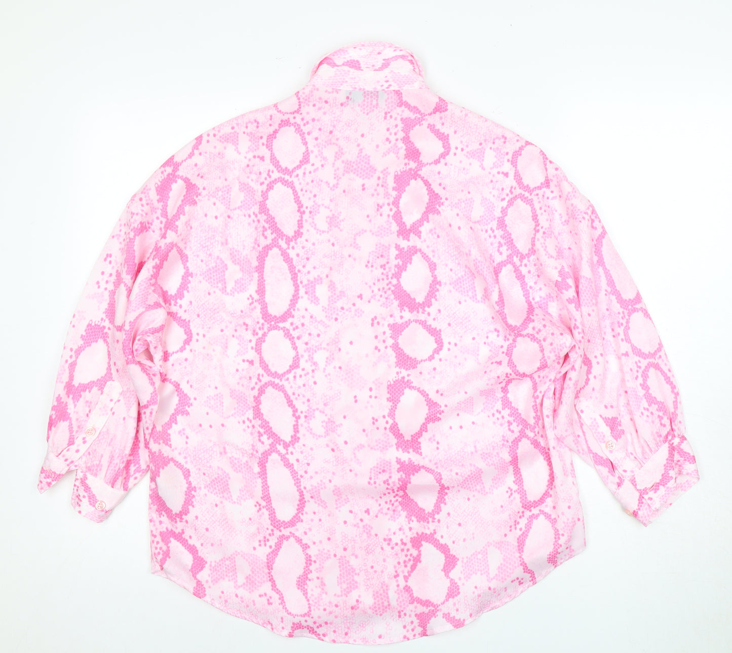 Topshop Women's Pink Animal Print Button-Up Shirt UK 6