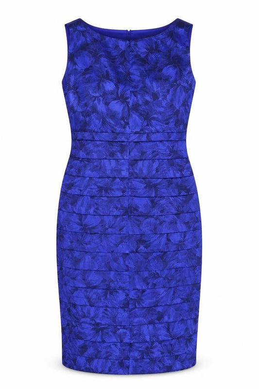 Front view of Gina Bacconi Women's Blue Sheath Dress, size 12, Formal