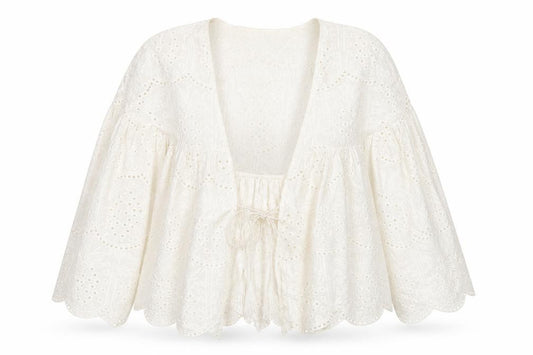 Front view of ASOS Women's White Long Sleeve Blouse, size 14