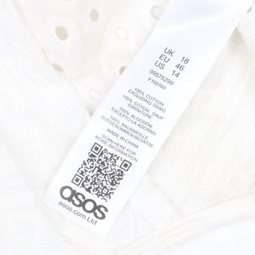 ASOS Women's White Long Sleeve Blouse Size 14