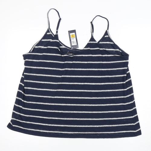 Marks and Spencer Women's Blue Striped Tank Size 24