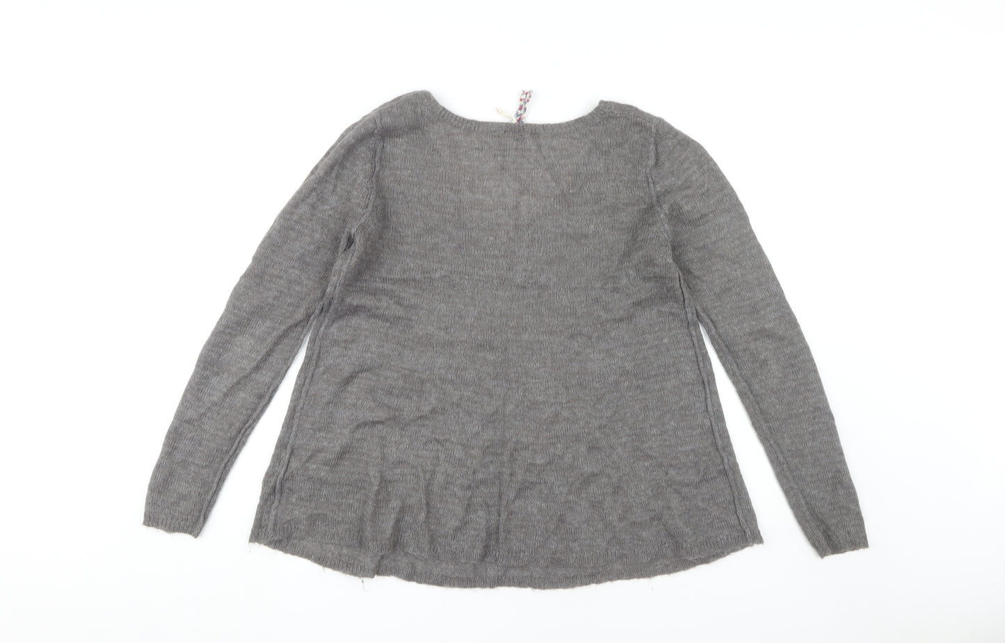 White Stuff Women's Grey V-Neck Pullover Jumper Size 12