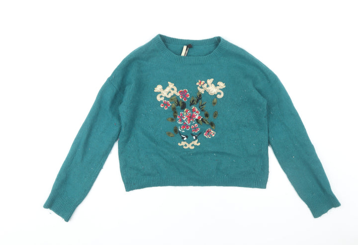 Topshop Women's Green Pullover Jumper, Size 10