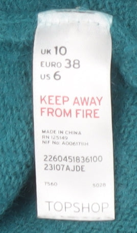 Topshop Women's Green Pullover Jumper, Size 10