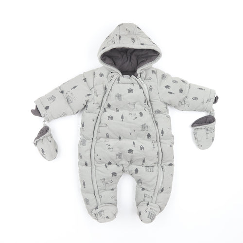 Mamas & Papas Unisex Grey Snowsuit 0-3 Months