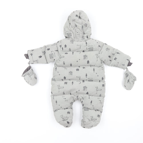Mamas & Papas Unisex Grey Snowsuit 0-3 Months