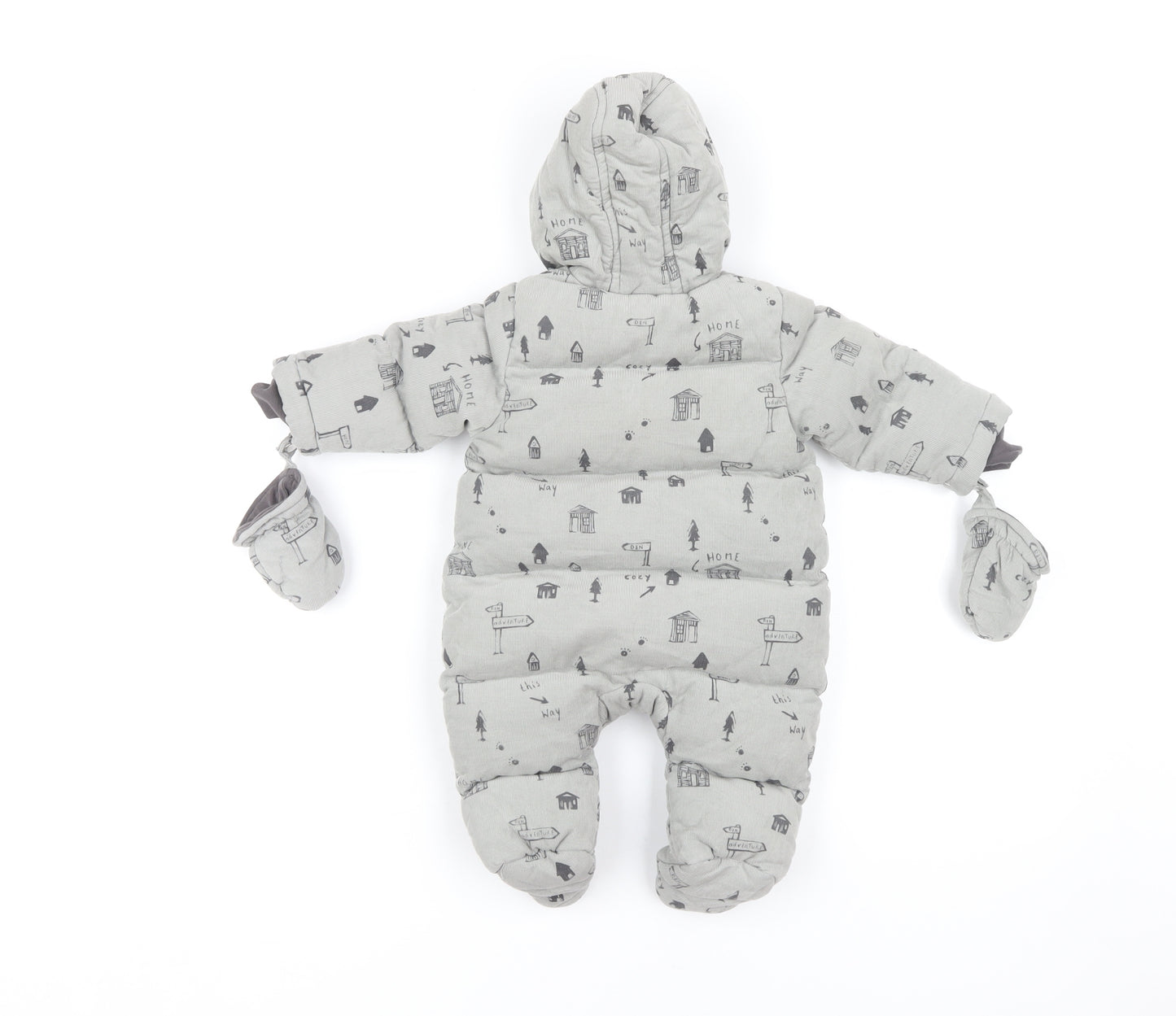 Mamas & Papas Unisex Grey Snowsuit 0-3 Months