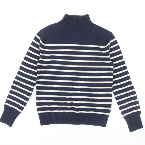 Crew Clothing Women’s Blue High Neck Striped Pullover