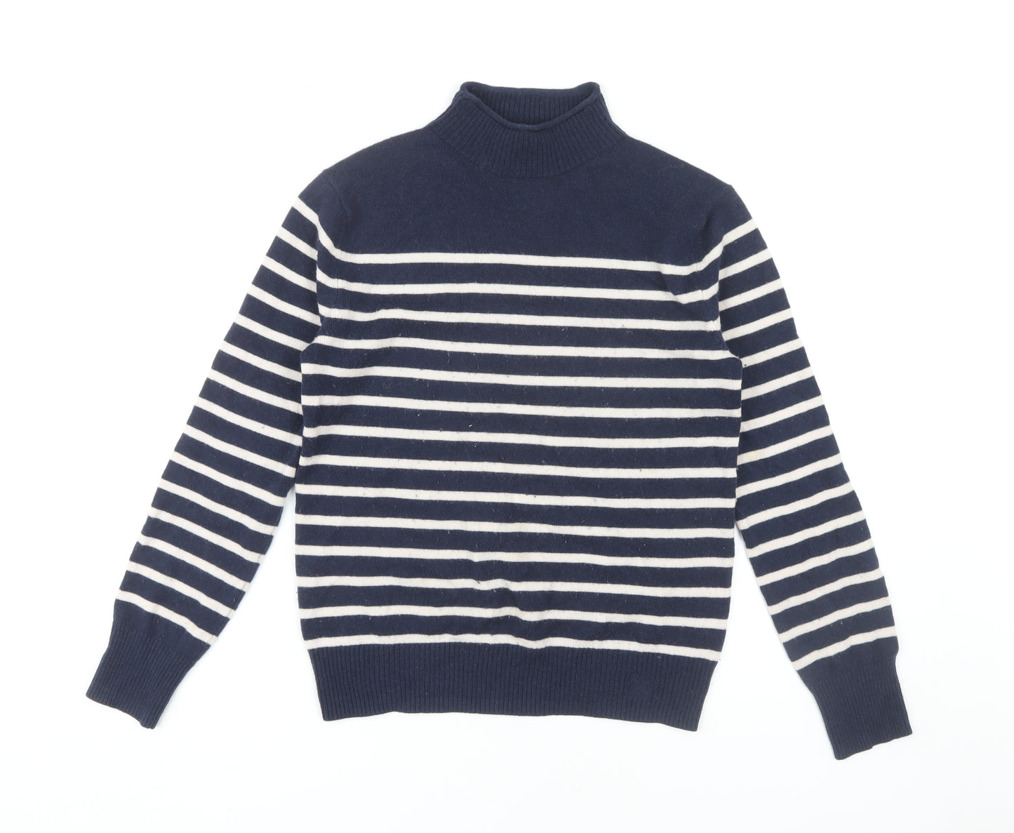 Crew Clothing Women’s Blue High Neck Striped Pullover