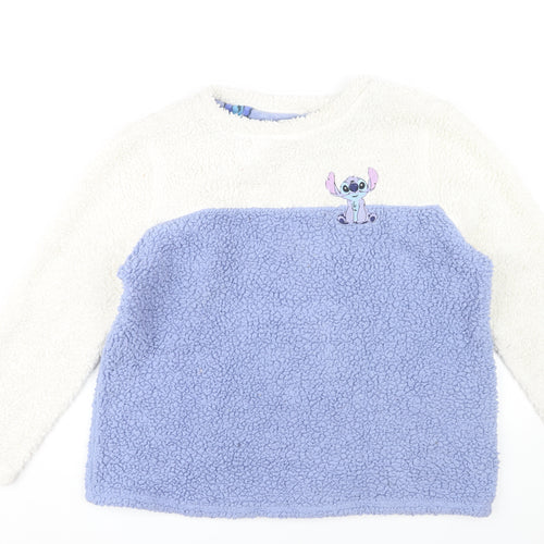 Disney Women's Ivory & Blue Lilo & Stitch Sweatshirt XL