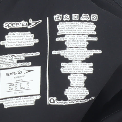 Speedo Unisex Black Jammer Wetsuit, Size 24, Quick Dry