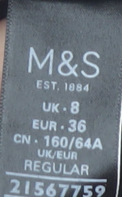 Marks and Spencer Women's Black Trousers, Size 8, Wool Blend