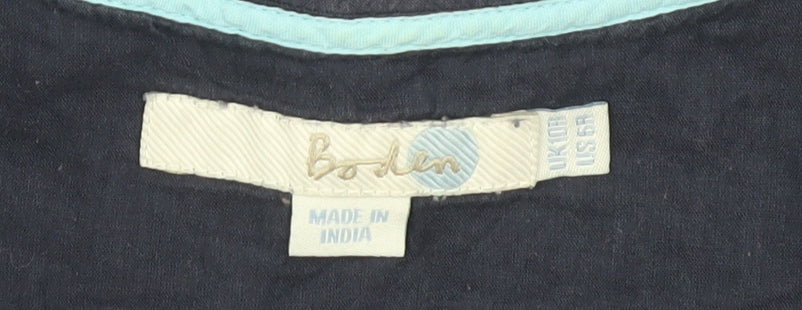 Boden Women's Blue Collared Sleeveless Blouse, Size 10