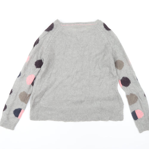 White Stuff Women's Grey Polka Dot Pullover Jumper Size 12
