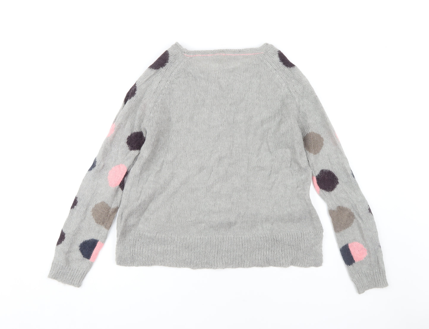 White Stuff Women's Grey Polka Dot Pullover Jumper Size 12