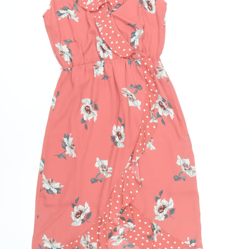 Oasis Women’s Floral Wrap Dress, Size 10, Multicoloured