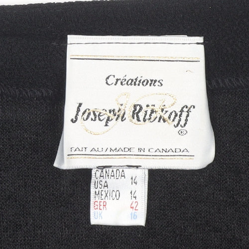 Joseph Ribkoff Women's Black Size 16 Short Sleeve Dress