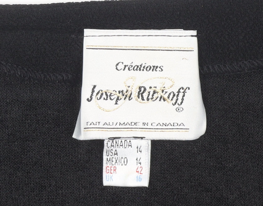 Joseph Ribkoff Women's Black Size 16 Short Sleeve Dress