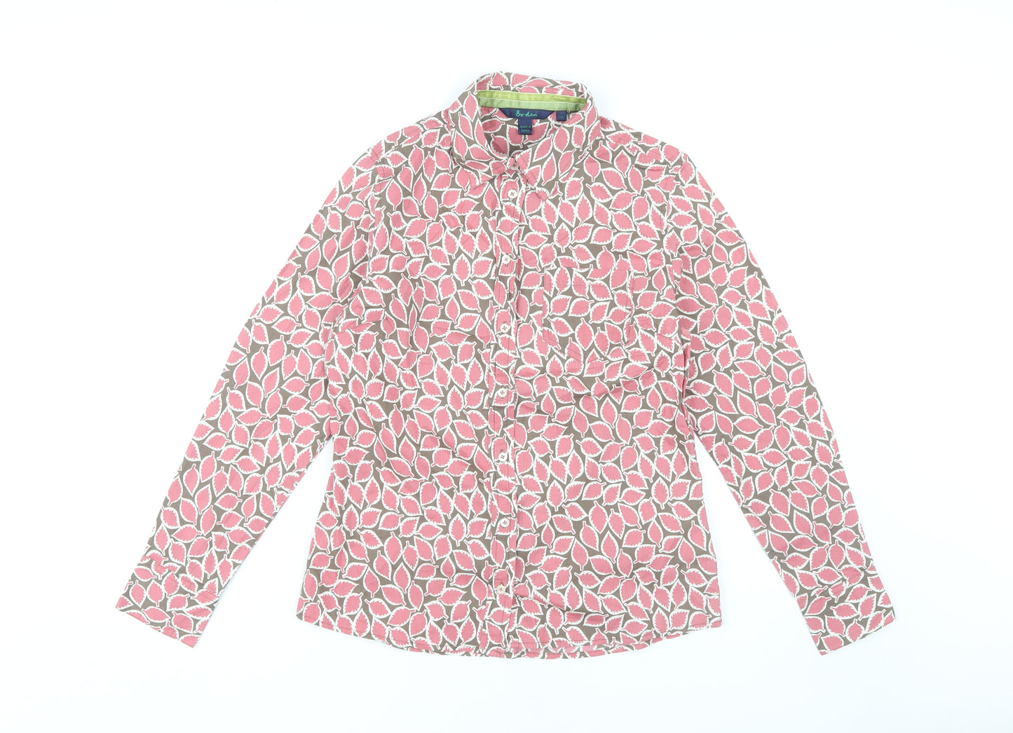 Bo-Leon Women's Pink Geometric Button-Up Shirt Size 10