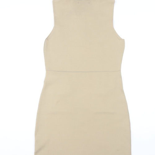 Next Women's Beige Collared Shift Dress Size 12