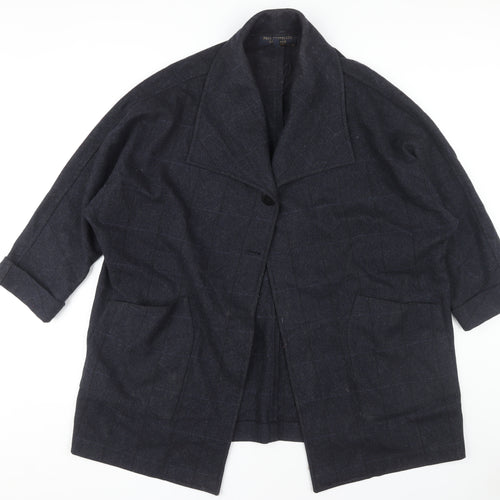 Paul Costelloe Women's Black Check Tweed Coat Size 14