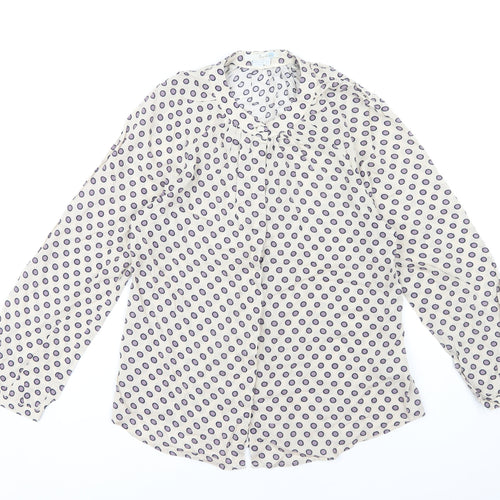 Boden Women's Beige Polka Dot Blouse - Size 8
