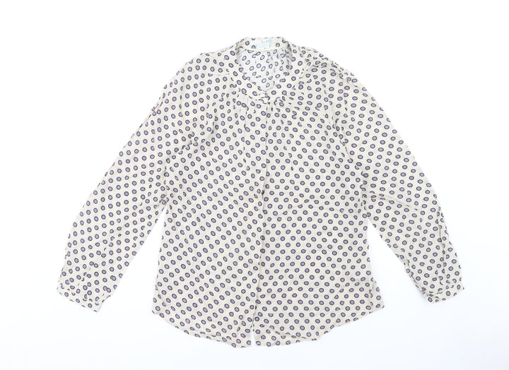 Boden Women's Beige Polka Dot Blouse - Size 8