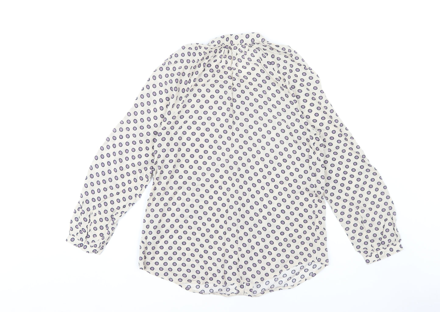 Boden Women's Beige Polka Dot Blouse - Size 8