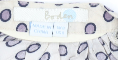 Boden Women's Beige Polka Dot Blouse - Size 8
