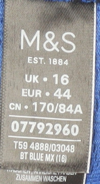 Marks and Spencer Women's Blue Geometric Pencil Skirt