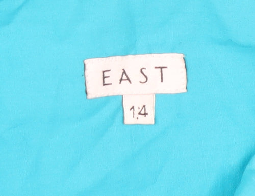 East Women's Blue A-Line Floral Embroidered Skirt Size 14