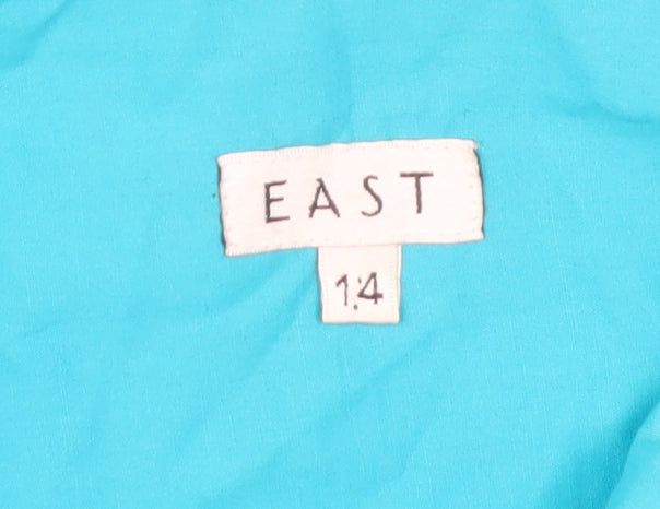 East Women's Blue A-Line Floral Embroidered Skirt Size 14