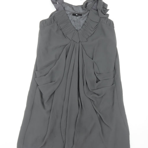 Next Women's Grey Dress Size 8 Polyester Sleeveless