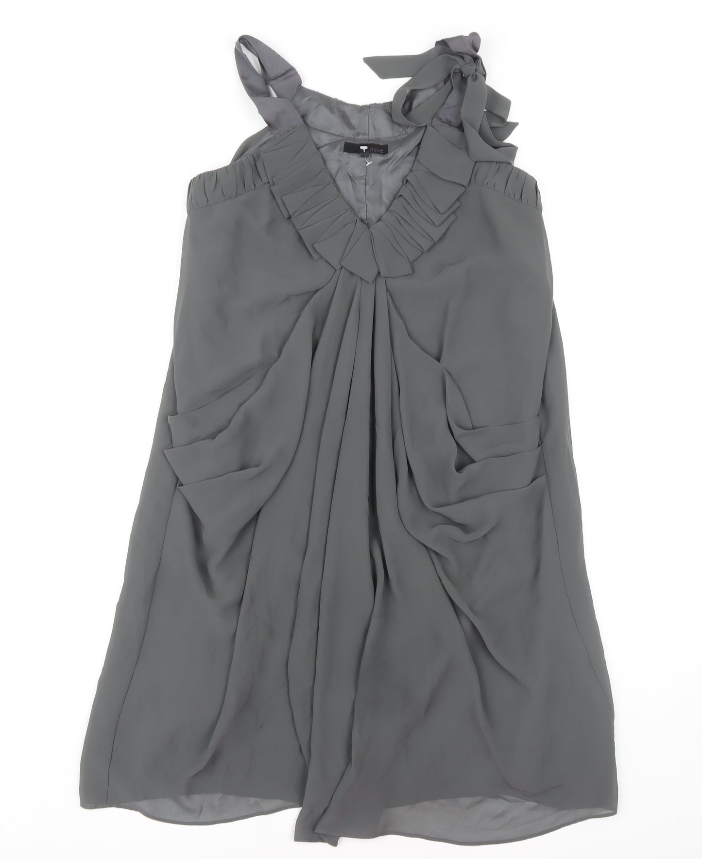 Next Women's Grey Dress Size 8 Polyester Sleeveless