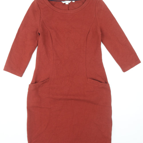 Boden Women's Red Sheath Dress, Size 10R, Elegant 3/4 Sleeve