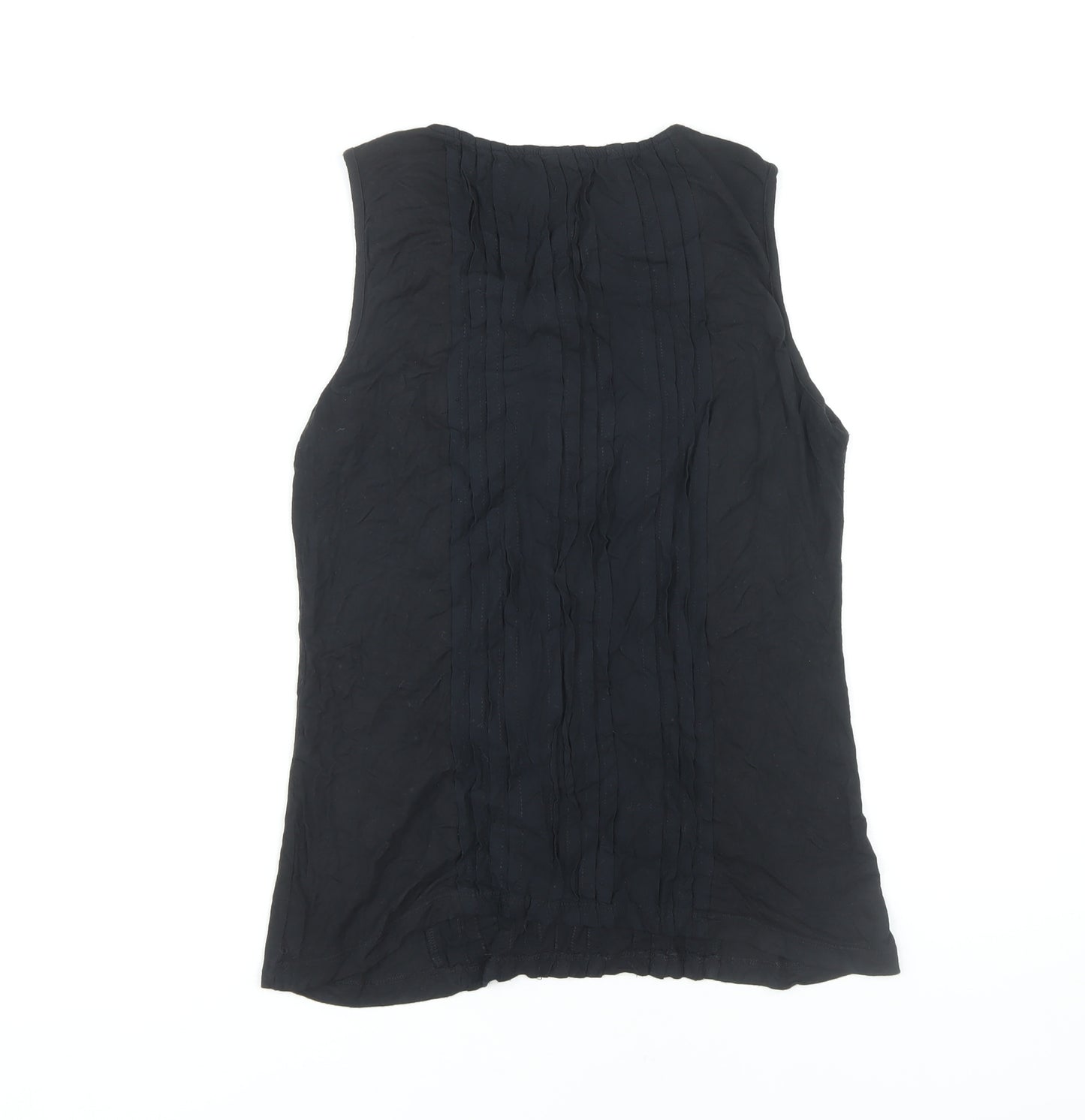 VILA Women's Black Beaded Collared Blouse M