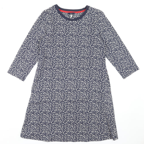 Joules Women's Blue Floral A-Line Dress Size 8