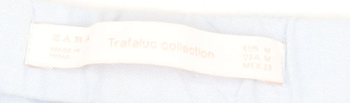 Zara Women's Blue Embroidered Off Shoulder Blouse M