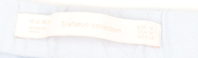 Zara Women's Blue Embroidered Off Shoulder Blouse M