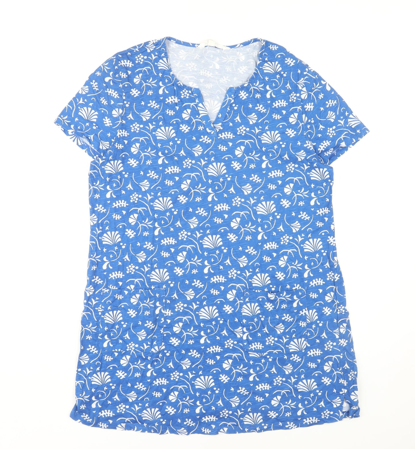 Seasalt Cornwall Women's Blue Floral Shift Dress, Size 14