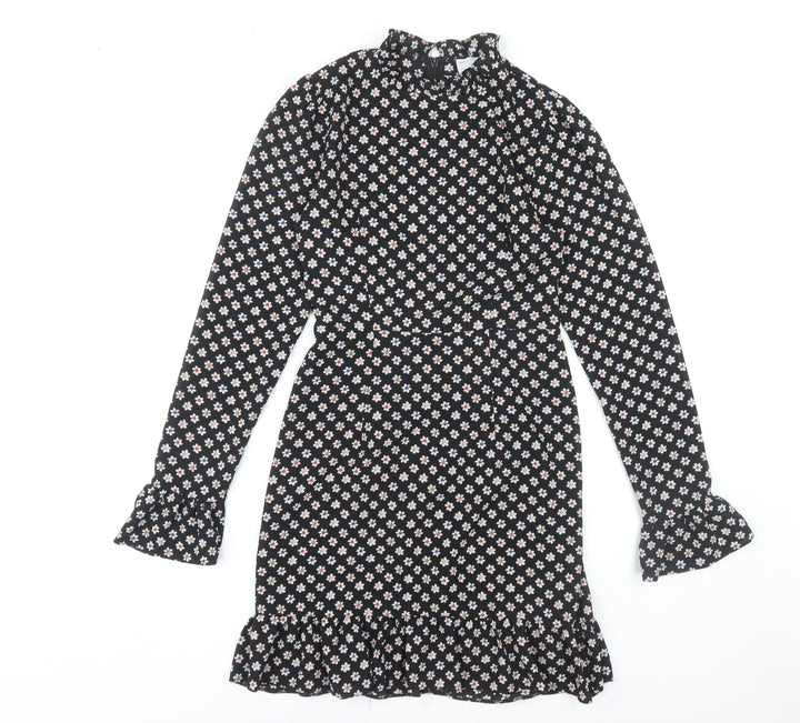 ASOS DESIGN Women's Black Floral Dress Size 8