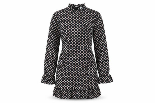 Front view of ASOS DESIGN Women's Black Floral Dress, size 8
