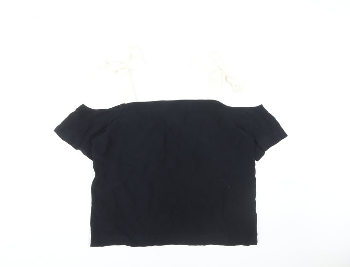 Mint Velvet Women’s Black Off-Shoulder Blouse Size 16