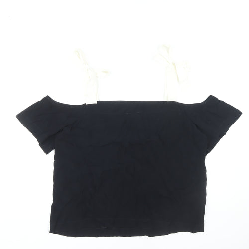 Mint Velvet Women’s Black Off-Shoulder Blouse Size 16